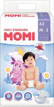 Momi подгузники High Standard 6-11 кг (62 шт) фото
